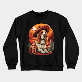 Basset Hound Dog Cinco De Mayo Crewneck Sweatshirt